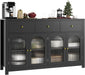 Buffet Cabinet with Storage, Kitchen Storage Cabinet for Home | 55.1" Large Sideboard Buffet, Farmhouse Kitchen Cabinet, Wood Coffee Bar Table for Kitchen, Black