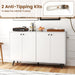 Sideboard Buffet Cabinet, 50’’ Accent Kitchen Storage Cabinet with 4-Door & 5-Position Adjustable Shelves, Modern White Sideboard with 5 Support Legs, Buffet Table for Coffee Bar, Living Room