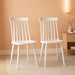 American Homes Collection Burris Country Farmhouse White Spindle Side Chair (Set of 2)