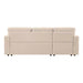 84.64 In. Velvet L-Shaped Sleeper Sectional Sofa with Square Arms In. Beige, Reversible Chaise, and Pull-Out Sofa Bed