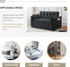 Black Velvet Sleeper Sofa With Adjustable Backrest
