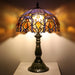 Tiffany Style Stained Glass Table Lamp 18.5 Inch - Purple Jewelry