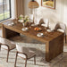 Solid Wood Dining Table for 6/8/10 79-Inch Long Kitchen Table, Farmhouse Rectangular Dining Room Table for Kitchen, Living Room, Home Office, Walnut Brown