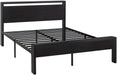 Queen Size Platform Bed Frame with Wooden Headboard and Footboard, Heavy Duty 12 Metal Slats Support, No Box Spring Needed, Under-Bed Storage, Noise Free, Easy Assembly, Black Oak