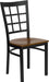 HERCULES Series Black Window Back Metal Restaurant Chair - Cherry Wood Seat