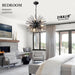 TwentyInch Black Sputnik Chandelier Luxurious Nine Light