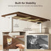 Farmhouse 55 Inch Electric Standing Desk with Storage, Walnut+White
