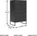 Socalle Modern 5 Drawer Chest with Safety Stop and Metal Legs for Bedroom, Black