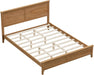 Modern Solid Wood Queen Size Platform Bed with Headboard,No Box Spring Needed,Easy Assembly,Natural