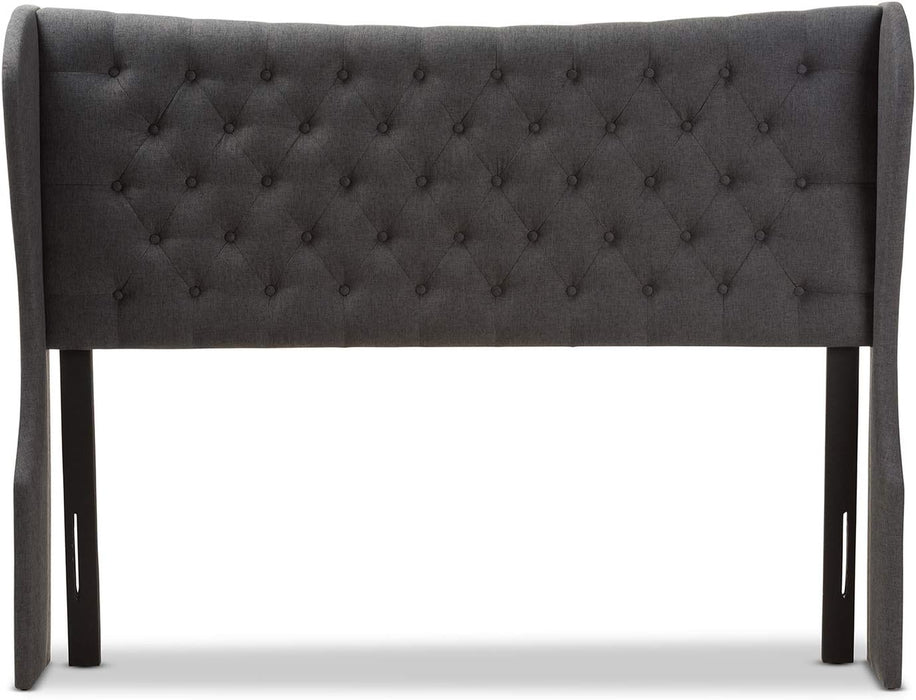 Cadence King Winged Panel Headboard in Dark Gray