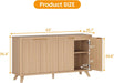 63" Fluted Sideboard Buffet Cabinet with Storage, Modern Curved Wood Credenza Media Console, Heavy Duty Coffee Bar Station with Adjustable Shelves for Kitchen, Living Room, Natural