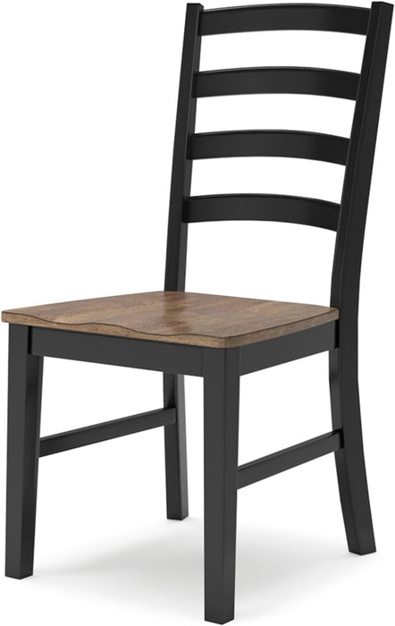 Wildenauer Rustic Armless Dining Chair, Set of 2, Black & Light Brown