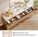 Fluted Dresser for Bedroom with 9 Drawers,62.99" Modern Chest of Drawers with Faux Marble Top, Curved Profile Design,Dresser TV Stand, Wood Drawer Organizer for Living Room, Hallway, Wood