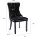 Black Velvet Ring Pull Trimmed Dining Chairs Set of 6