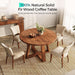 47 Inch round Dining Table for 4-6, Solid Wood Kitchen Table with Cross Base, Modern Kitchen & Dining Room Furniture, Farmhouse Accent Dinner Table for Kitchen Living Room, Light Brown