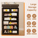 Black Tall Dresser with Sliding Top Lock & LED Light, 51.3" Tall 7 Drawer Chest of Drawers with Charging Station, Modern Wood Bedroom Storage Organizer for Closet, Hallway, Entryway