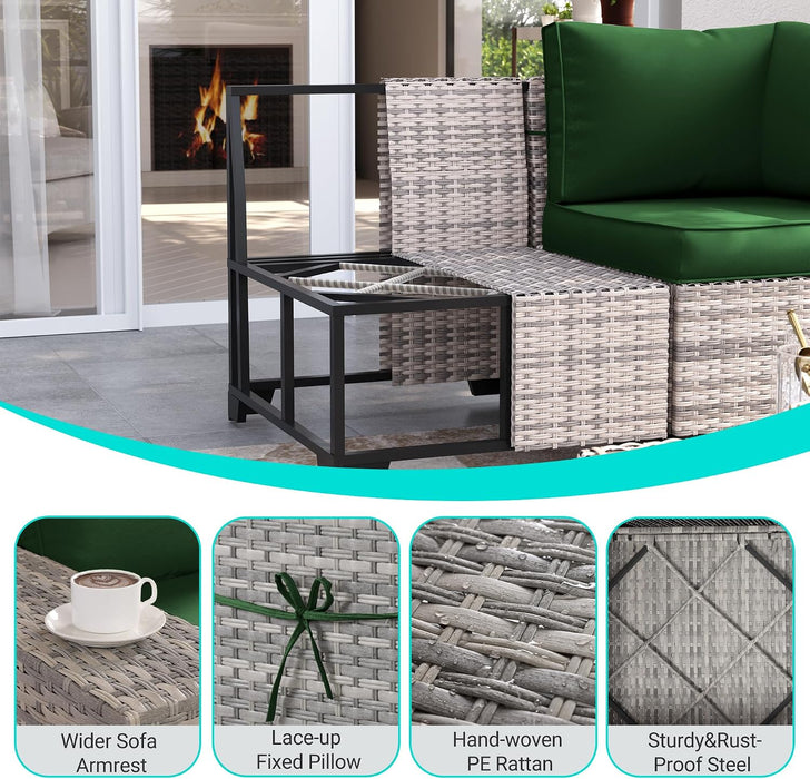 Outdoor Patio Furniture Set PE Wicker Rattan Outdoor Sectional Sofa