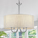 Brushed Nickel Drum Chandelier 16-Inch Linen Shade