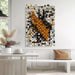 Orange and White​​ Mosaic Wall Art Wood Wall Art Wooden Wall Decor Large Wall Decor Creative Wood Block Decorative Painting for Office Living Room 27.6" X 39.4"