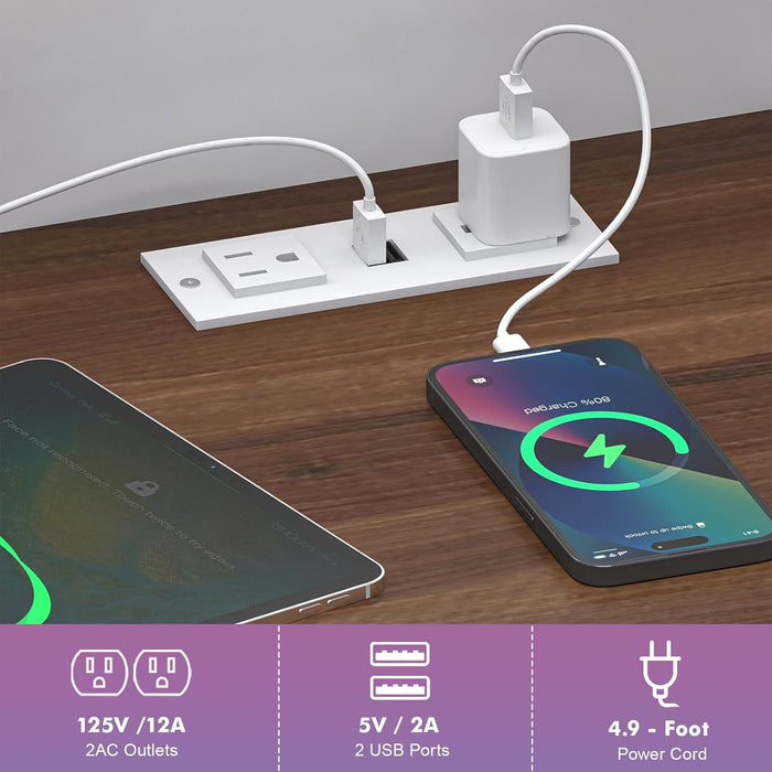 LED Dresser with Charging Station, 7 Drawer Dresser for Bedroom, Chest of Drawers with RGB Lights, Wood Dresser with Deep Drawers for Bedroom, Hallway, White Dresser
