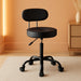 Swivel Rolling Stool with Wheels Height Adjustable Chair Rolling Drafting Chair Spa Stool Chair Backrest Black
