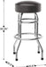Bruno 2 Pack Double Ring Chrome Barstool with Dark Brown Seat