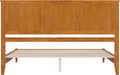 , Charlotte King Solid Wood Low Profile Platform Bed, Light Toffee