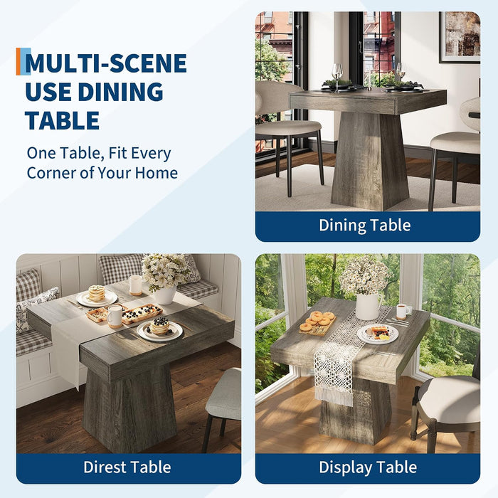 Small Dining Table with Drawers, 31.5 Inch Farmhouse Kitchen Table