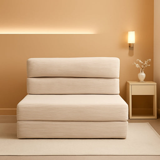 Corduroy Convertible Folding Sofa Bed With Mattress