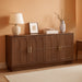 66.5" Sideboard Buffet Cabinet with Storage, Modern Credenza with Arched Doors, Large Wood Accent Cabinet for Living Room Entryway (Walnut)