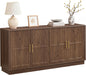 66.5" Sideboard Buffet Cabinet with Storage, Modern Credenza with Arched Doors, Large Wood Accent Cabinet for Living Room Entryway (Walnut)