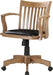 OSP Home Furnishings Deluxe Wood Banker'S Desk Chair with Padded Seat, Adjustable Height and Locking Tilt, Fruitwood Finish and Black Vinyl