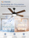 52 Inch Ceiling Fans with Lights, Smart Remote/App Control, Modern Ceiling Fan with 6 Speeds & 3CCT, Dimmable 30W LED, Quiet DC Motor, Noiseless for Living Room, Bedroom, Kitchen, Black