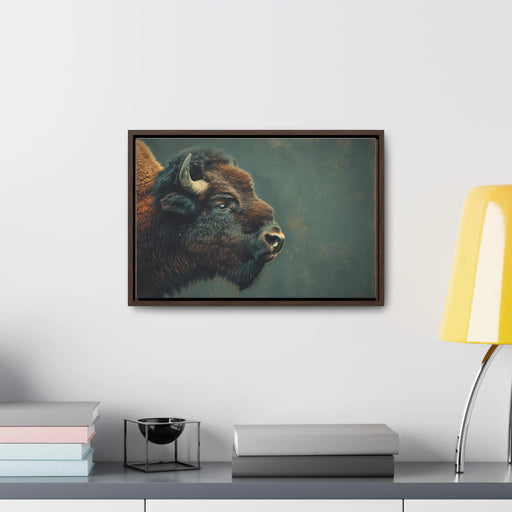 Vintage-Style American Bison Gallery Canvas Wrap | Frontier Craft on Etsy | Bison Wall Art | Western Décor | Cowboy Art Print | Bison Prints