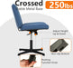 Criss Cross Chair Armless Cross Legged Office Desk Chair Adjustable Swivel Ergonomic Gaming Chair No Wheels Backrest with Wide Seat Native Sponge Computer Task Vanity Chair for Home Office,Blue