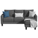 Convertible Sectional Sofa Couch, Modern Linen Fabric L-Shaped Couch 3-Seat Sofa Sectional with Reversible Chaise for Small Living Room, Apartment and Small Space, Dark Gray