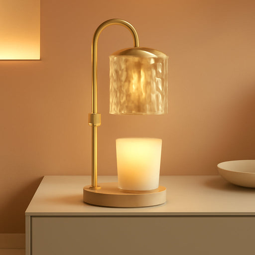 Dimmable Candle Warmer Lamp with Timer, Height Adjustable Electric Candle Wax Warmer, Christmas Birthday Gifts for Women Mom, House Warming Gifts New Home Room Decor, Solid Wood Base