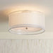 Ceiling Light Flush Mount Fixture Polished Nickel Double Drum 18" Wide for Bedroom Kitchen