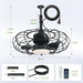 20" Black Outdoor Ceiling Fan with Light and Remote/App,3Cct 6 Speed Gazebo Fan Outdoor Hanging Hook,Ip65 Waterproof Plug in Ceiling Fan for Patios, Garage, Porch, Pergola,Canopy