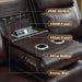 Power Recliner Sofa with Adjustable Headrest, Electric Reclining Couch with LED Light/Armrest Storage, USB & Type-C, Power Loveseat Recliner Sofa for Living Room, Bedroom(Brown, 3 Seater)