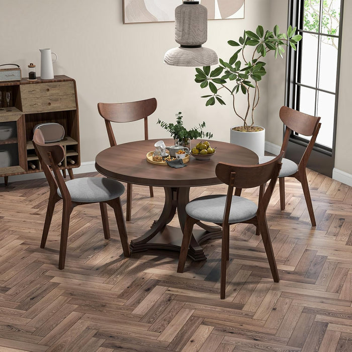 Dining Chairs Set of 4 with Curved High Back, Mid-Century Modern Fabric Upholstered Kitchen & Dining Room Chairs, 4 Kitchen Chairs for Living Room, Restaurant