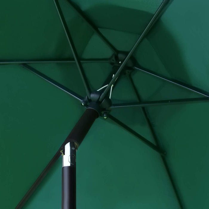 7.5' Patio Umbrella Outdoor Table Umbrella Tilt Crank Dark Green