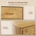 55" Extra Wide Dresser for Bedroom - Burl 6 Drawer Chest of Drawers