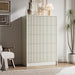 31.5" Wide Modern Curved 5 Drawer Dresser，Beige