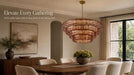 4-Tier 40 Inch Amber Crystal Glass Chandeliers, Modern round Luxury 10 Lights Hanging Pendant Light Fixture, for Dining Living Room, Bedroom, Foyer, Entryway(Included E12 Bulbs)