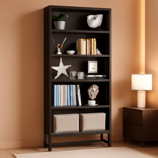 Tall Bookcase and Bookshelf, 70.8” Large Bookcases Organizer with 5-Tier Storage Shelves, Heavy Duty Free-Standing Library Bookshelf Shelving Unit for Living Room, Bedroom (Sandalwood)