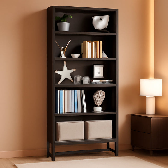 Tall Bookcase and Bookshelf, 70.8” Large Bookcases Organizer with 5-Tier Storage Shelves, Heavy Duty Free-Standing Library Bookshelf Shelving Unit for Living Room, Bedroom (Sandalwood)