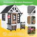 Riverscape Wooden Playhouse with Working Doorbell, Fence, Kitchen and Pet Door