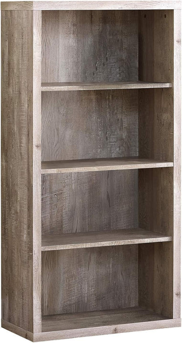 Taupe 48 Inches Bookcase Etagere Adjustable Shelves