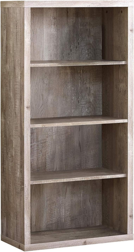 Taupe 48 Inches Bookcase Etagere Adjustable Shelves